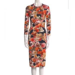 GIVENCHY Floral and Butterfly Print Midi Dress